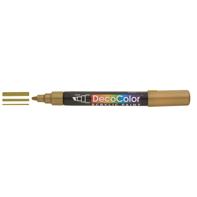 Uchida 315-C-GLD Marvy Deco Color Chisel Tip Acrylic Paint Marker, Gold - Image 2